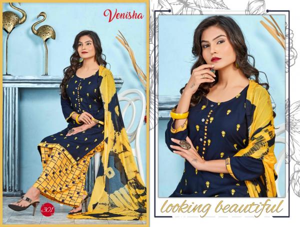 Venisha Kashaf 2-Rayon-Kurti-With-Bottom-And-Dupatta